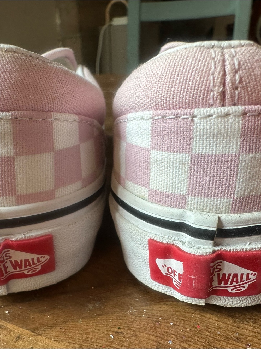 Vans Kids Slip-On Checkerboard Sneakers in Pink and White - Picture 5 of 6